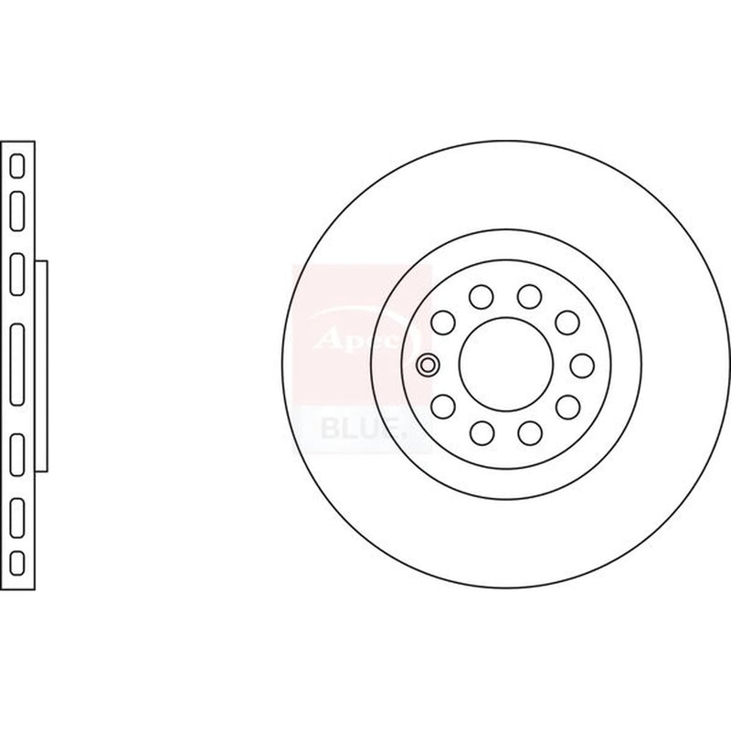 Apec 2 x Vented Front Brake Discs SDK6151-x2