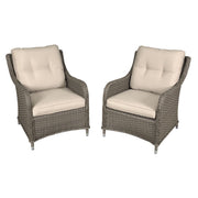 Dellonda Chester Rattan Wicker Outdoor Armchairs 2pc DG69 Dellonda - Dynamic Drive