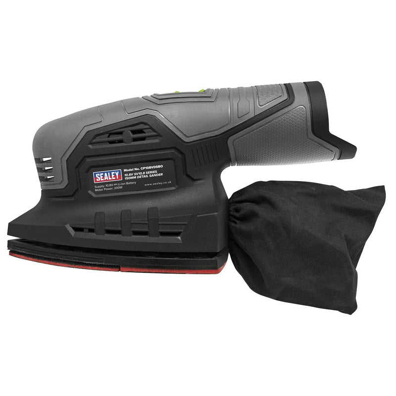 Sealey SV10.8 Series 150mm Cordless Detail Sander Kit 10.8V 2Ah CP108VDS Sealey - Dynamic Drive