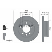 Textar 2 x Internally Vented Brake Discs 93127800