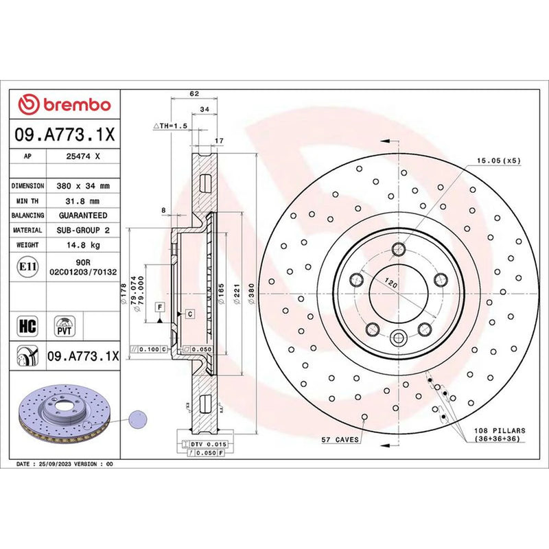 Brembo / Front Brake Discs 09.A773.1X-x2
