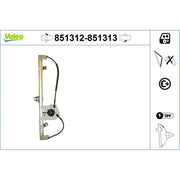 Valeo Electric Window Regulator Lifter Left Front 851312