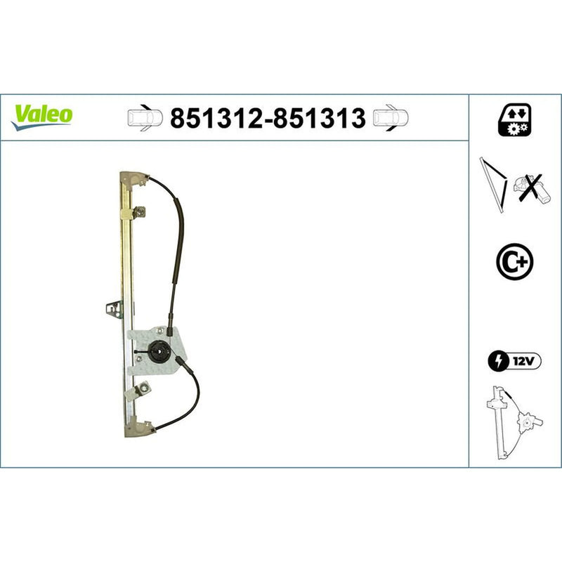 Valeo Electric Window Regulator Lifter Right Front 851313