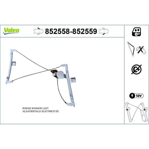 Valeo Electric Window Regulator Lifter Left Front 852558
