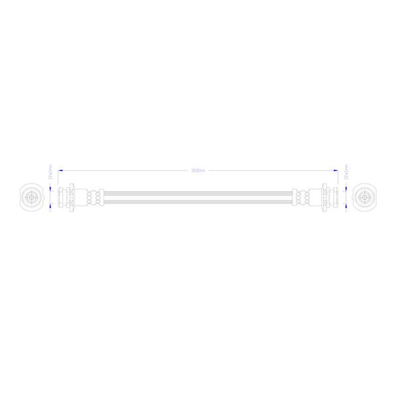 Juratek Brake Hydraulic Hose Line Rear fits Nissan Leaf 2010-2017