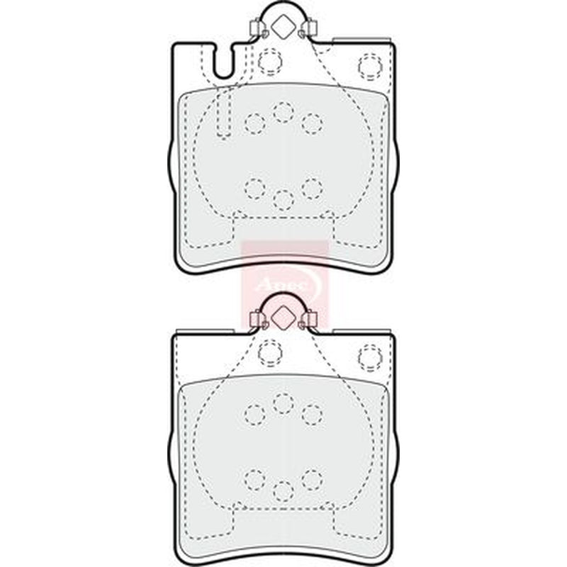 Apec Rear Brake Pad Set fits Mercedes-Benz C-Class 2000-2008