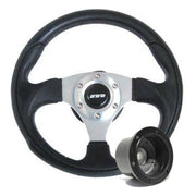 320mm Black Leather Steering Wheel + Boss fits Rover 214 216 218 220 414 416 418 Mountney Classic  - Dynamic Drive