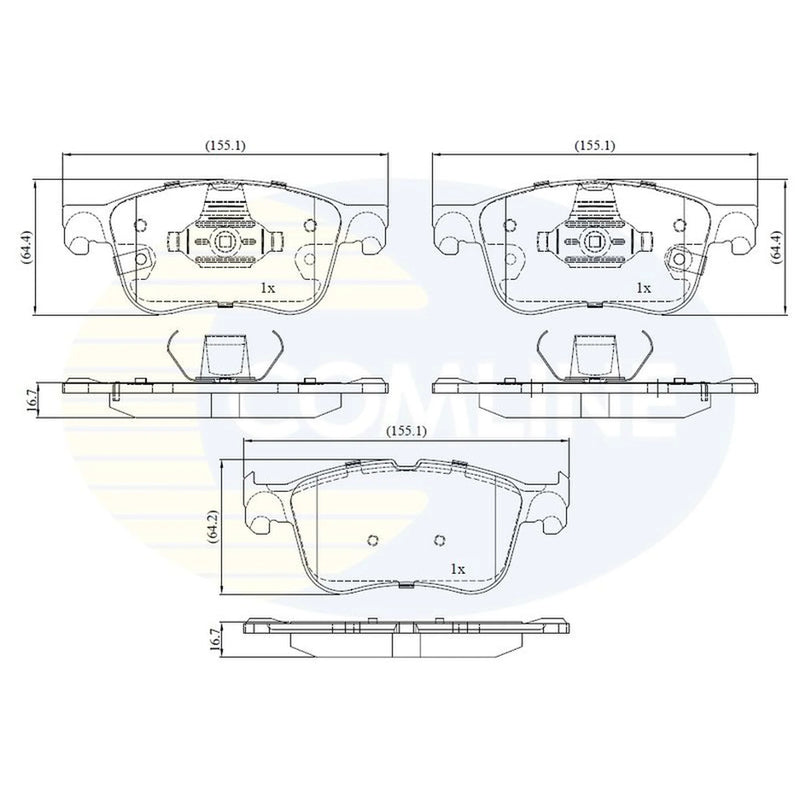 Comline 4 x Front Brake Pad Set fits Ford Focus IV 2018-2025 1.0 1.5 2.0