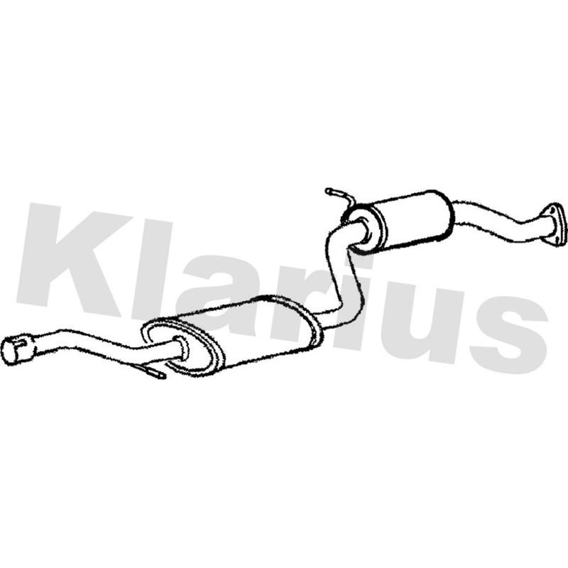 Klarius Box With Centre Pipe Centre fits Volvo S40 I 1997-2003 1.9 2.0