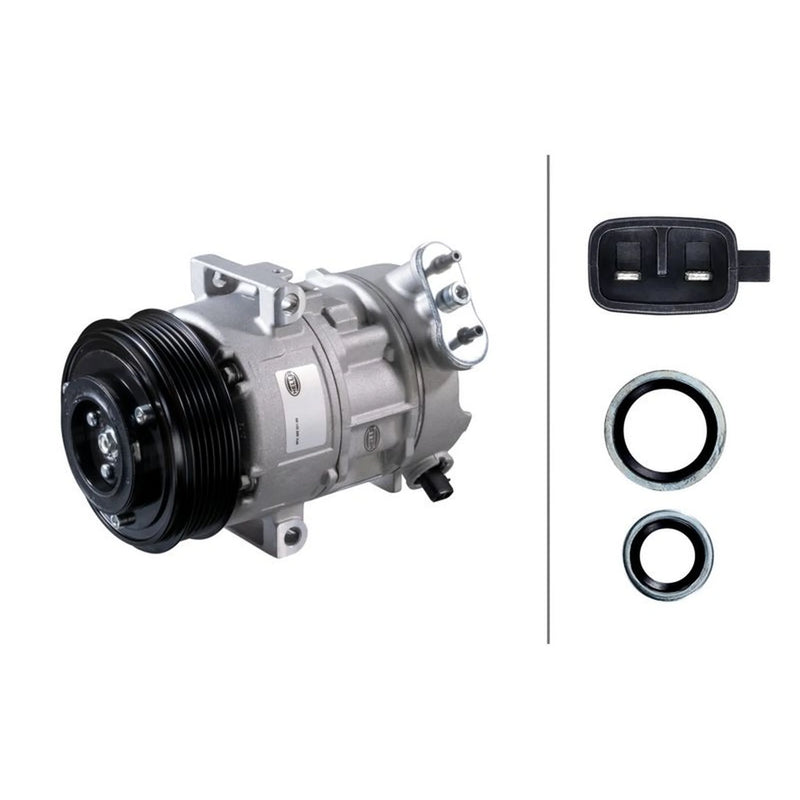 Hella Air Conditioning Compressor fits Alfa Romeo Mito 2008-2018 1.3