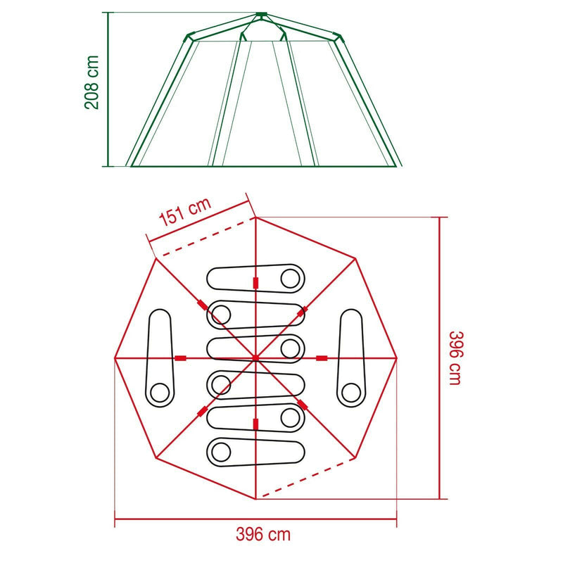 Coleman Octagon 8 Person Dome Glamping Yurt Camping Family Tent - Blue Coleman  - Dynamic Drive