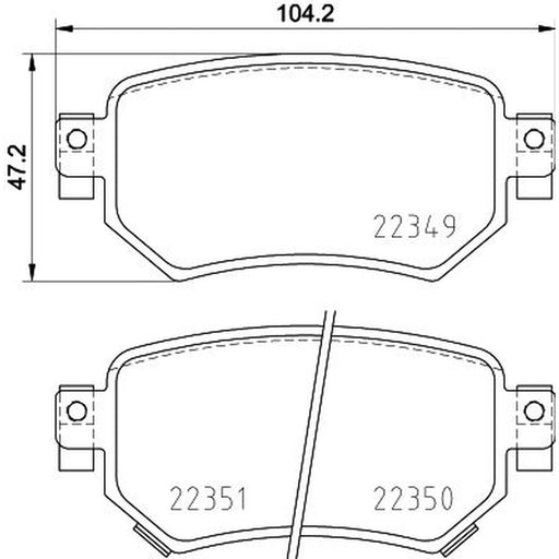 DON Rear Brake Pad Set fits Mazda 6 2012-2020 2.0 2.2 2.5