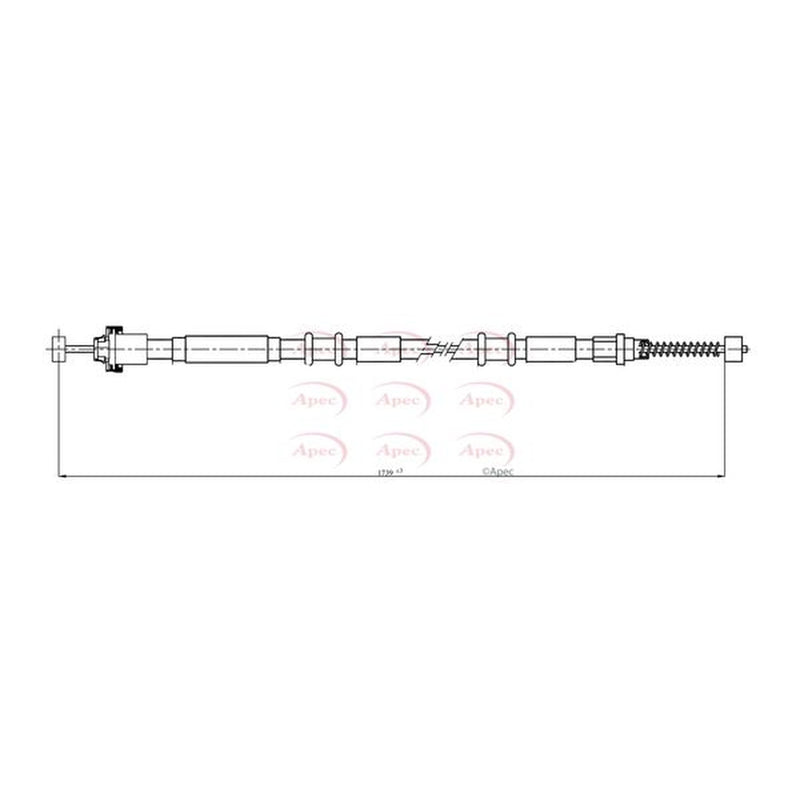 Apec Handbrake Cable Left Rear fits Fiat Doblo 2001 on 1.2 1.9