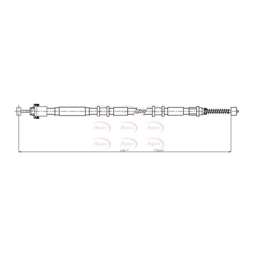 Apec Handbrake Cable Left Rear fits Fiat Doblo 2001 on 1.2 1.9