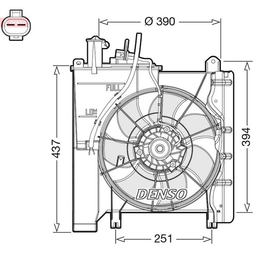 Denso Engine Cooling Fan fits Citroën C1 2005-2014 1.0