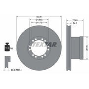 Textar 2 x Internally Vented Brake Discs 93142400