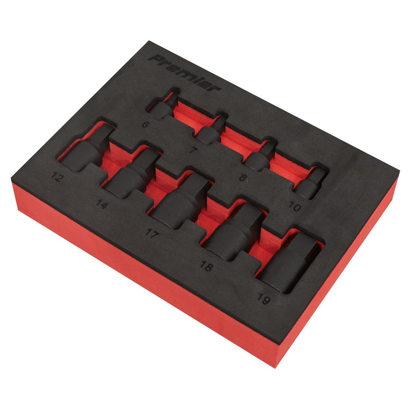 Premier Low Profile Impact Hex Socket Bit Set 1/4" & 3/8" Sq Drive 9pc Sealey Premier - Dynamic Drive