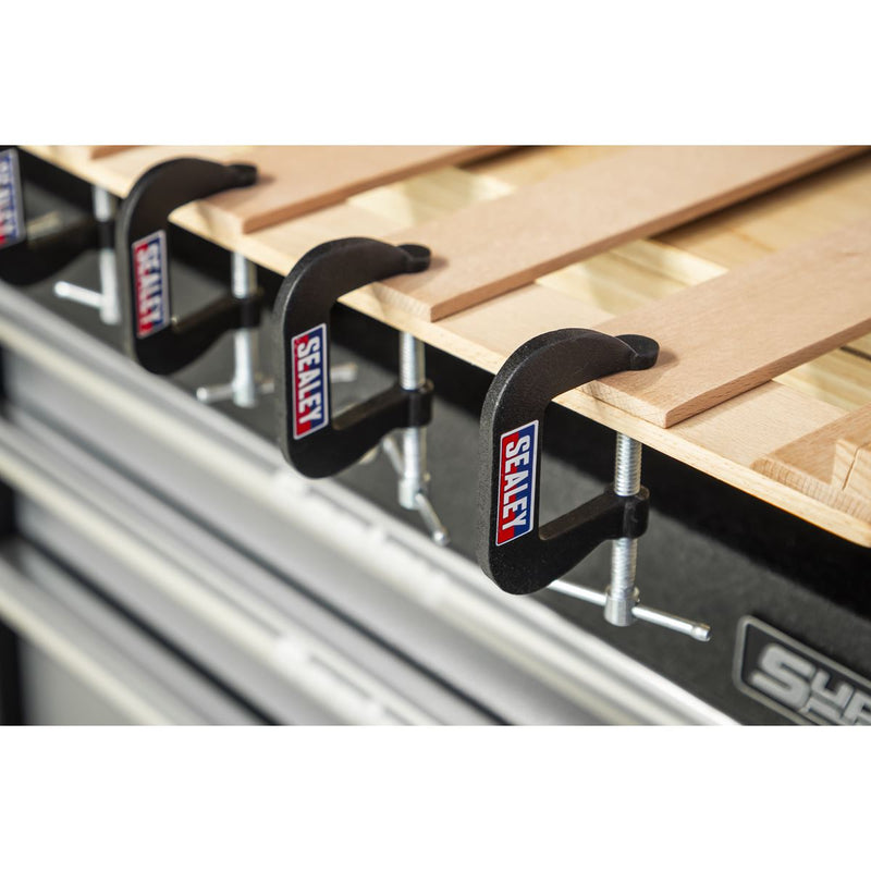 Sealey Junior C-Clamp Set 28mm x 28mm 8pc GCC05 Sealey - Dynamic Drive