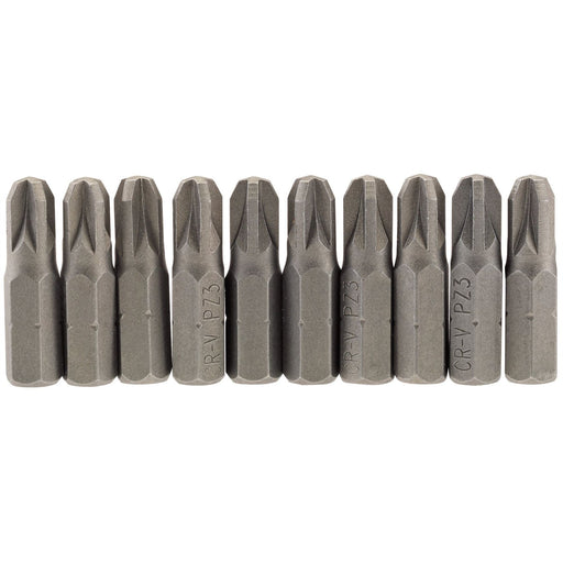 Draper PZ Type Insert Bit, 1/4" Hex, 25mm Long, No.3 (Pack of 10) 64057 Draper - Dynamic Drive