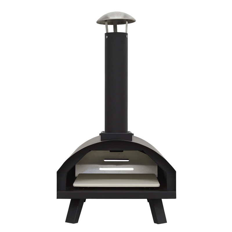Dellonda Portable Wood-Fired 14" Pizza Oven and Smoking Oven Black/Stainless Steel Dellonda  - Dynamic Drive