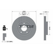 Textar 2 x Internally Vented Brake Discs 92232203