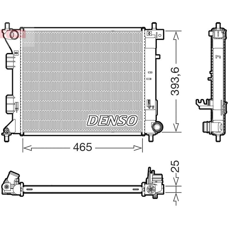 Denso Engine Radiator fits Hyundai I30 2011-2016 1.6