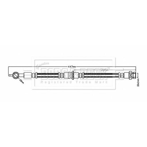 Borg & Beck Brake Hydraulic Hose Line Rear Right BBH6816