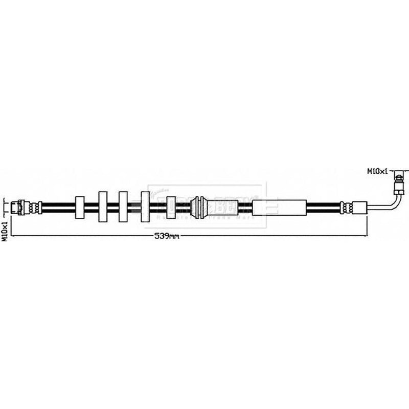 Borg & Beck Brake Hydraulic Hose Line Front Right BBH8488