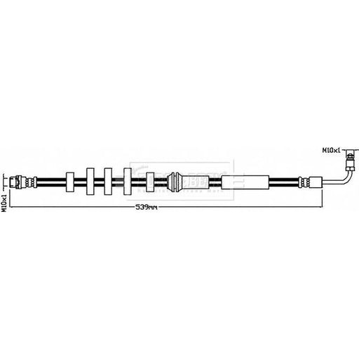 Borg & Beck Brake Hydraulic Hose Line Front Right BBH8488