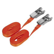Sealey Ratchet Strap Tie Down Cargo Lash 25mm x 4.5m Self Securing Pair 800kg Sealey  - Dynamic Drive