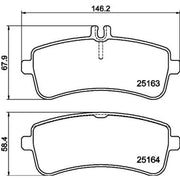 Mintex Rear Brake Pad Set fits Mercedes-Benz AMG GT 2014-2021