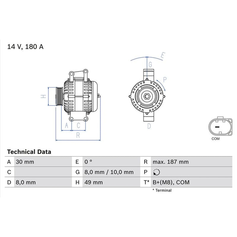 Bosch Car Alternator 12V