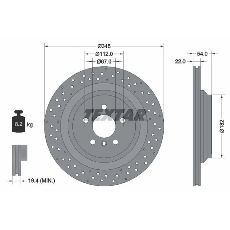 Textar Rear Brake Discs 92283703-x2