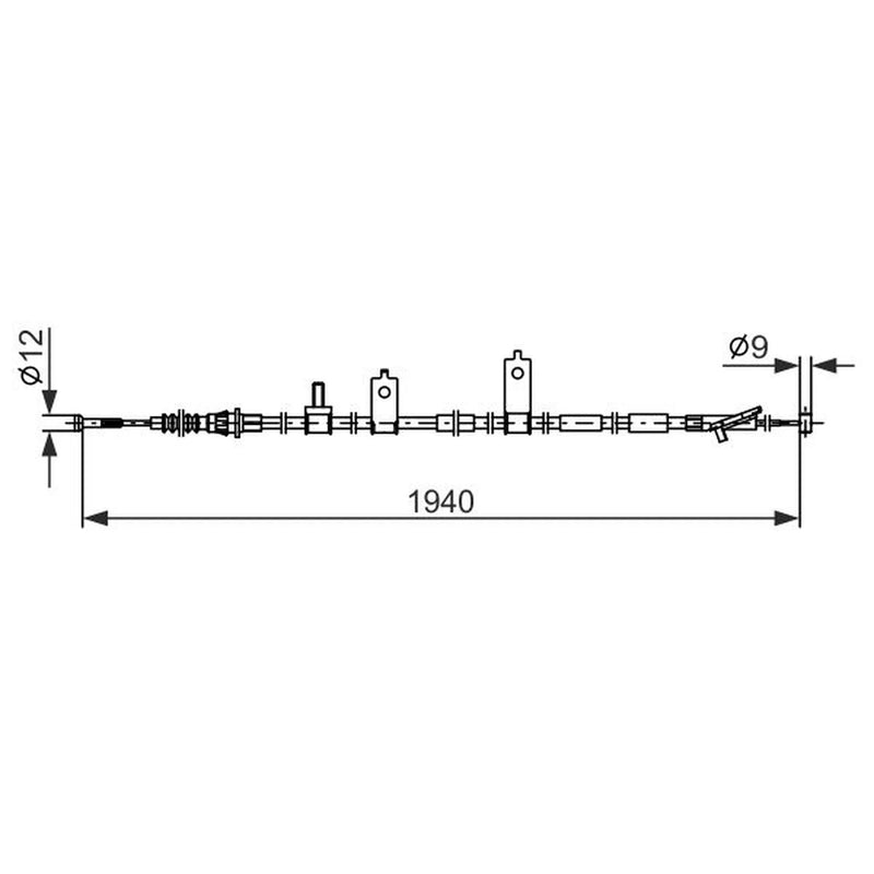 Bosch Handbrake Cable Rear fits Mazda 6 2012-2020 2.0 2.2 2.5