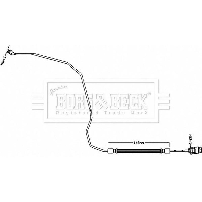 Borg & Beck Brake Hydraulic Hose Line outer BBH8465