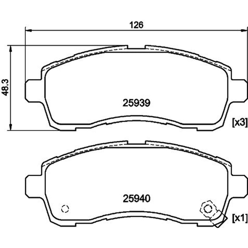 Mintex Front Brake Pad Set fits Mazda 2 2007-2015 1.3 1.4 1.5 1.6