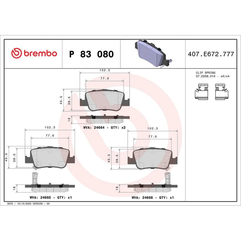 Brembo Front & Rear Brake Discs & Pads fits Toyota Corolla 2013-2018 1.6