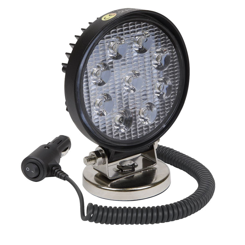 Sealey Round Worklight with Magnetic Base 27W SMD LED LED3RM Sealey - Dynamic Drive