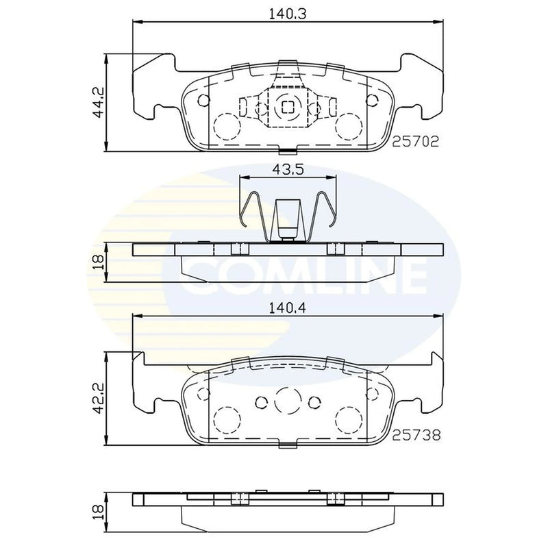 Comline 4 x Front Brake Pad Set fits Dacia Logan II 2012 on 1.2