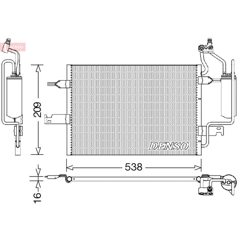 Denso Air Conditioning Condenser fits Opel Meriva A 2003-2010 1.4 1.6 1.7 1.8