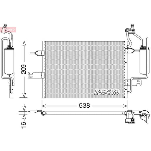 Denso Air Conditioning Condenser fits Opel Meriva A 2003-2010 1.4 1.6 1.7 1.8