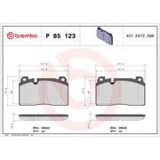 Brembo 4 x Front Brake Pad Set fits Audi A6 C7 2011-2018 1.8 2.0 2.8 3.0
