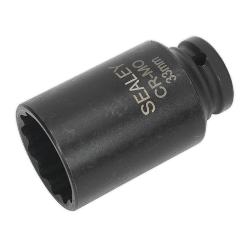 Sealey Impact Socket 33mm Bi-Hex Deep 1/2"Sq Drive SX0041 Sealey - Dynamic Drive