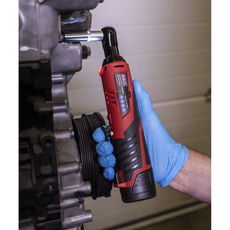 Sealey Ratchet Wrench Kit 3/8"Sq Drive 12V SV12 Series 2 Batteries CP1202KIT Sealey - Dynamic Drive
