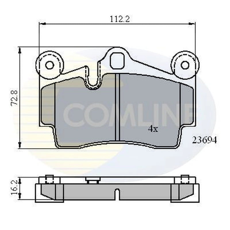 Comline 4 x Rear Brake Pad Set fits Audi Q7 2006-2015 3.0 3.6 4.2 6.0