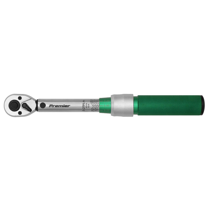 Sealey Torque Wrench Micrometer Style 1/4"Sq Drive 5-25Nm Calibrated STW901 Sealey - Dynamic Drive