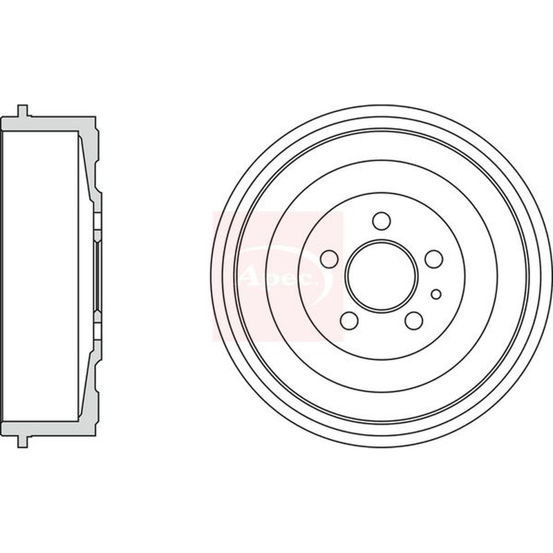 Apec Brake Drum Assembly Rear fits Citroën Dispatch I 1995-2006 1.9 2.0