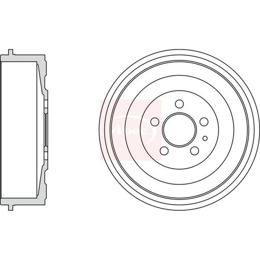 Apec Brake Drum Assembly Rear fits Citroën Dispatch I 1995-2006 1.9 2.0