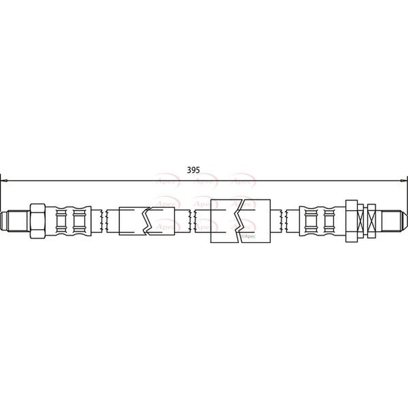 Apec Brake Hydraulic Hose Line Rear fits Ford Puma 1997-2002 1.4 1.7