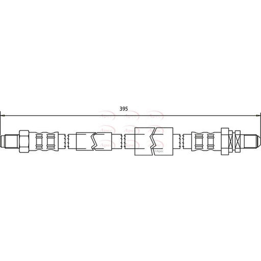 Apec Brake Hydraulic Hose Line Rear fits Ford Puma 1997-2002 1.4 1.7